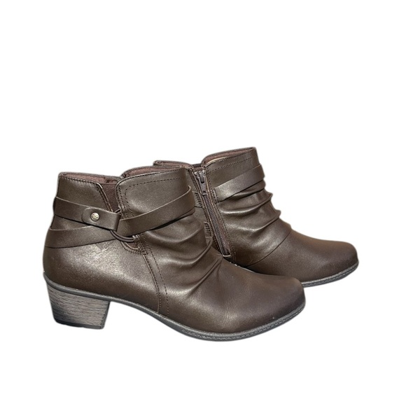 NWOT Women’s dark brown leather ankle boot by Earth Origins size 11 - Picture 1 of 6